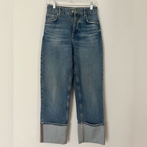 Mango high waisted high cuff jeans